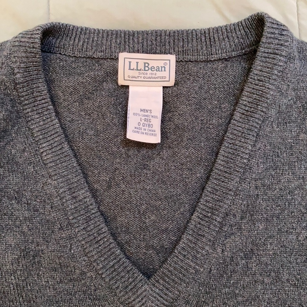 Men’s LL Bean Lambswool sweater vest. Dk Green LG